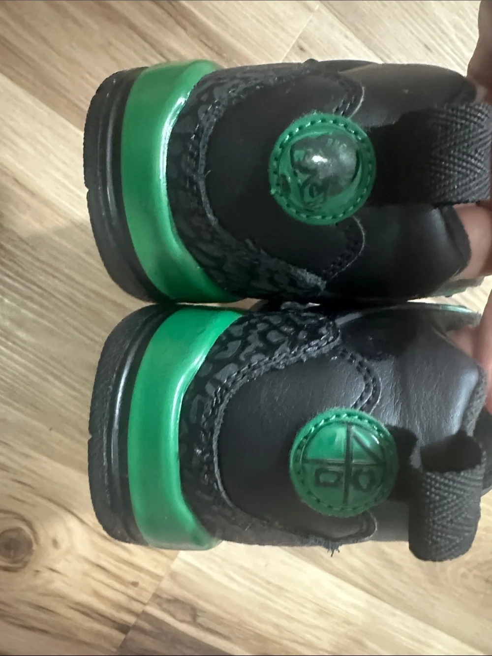 Jordan Kids Black and Green High-Top Sneakers